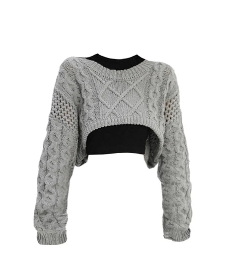 Cable Knit Bolero Sweater - Sweaters