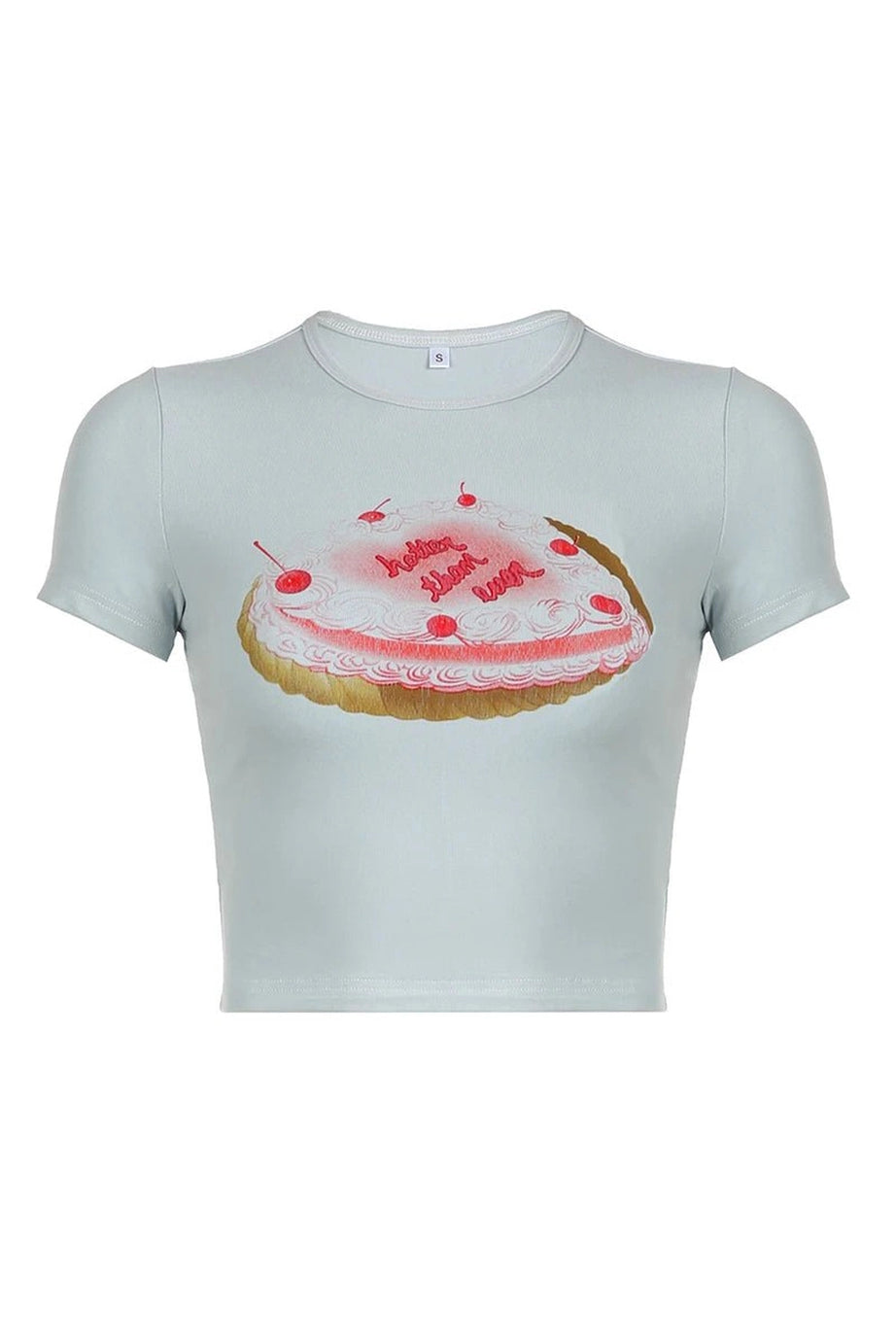 Cake Print Basic Top - Crop Tops