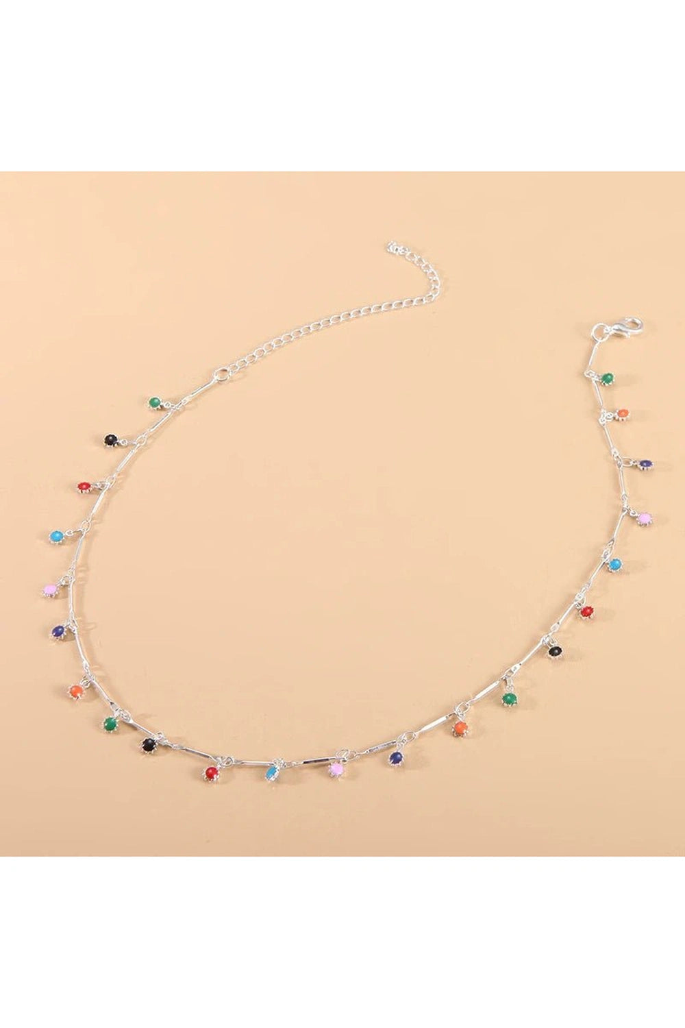 Coquette Candy Color Tassel Necklace HZS-117Silver Shoptery