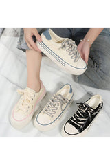 Aesthetic Canvas Platform Shoes Shoptery
