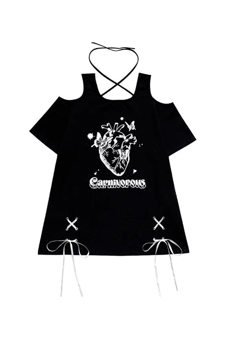 Carnivorous Heart Halter T-shirt - T-Shirts