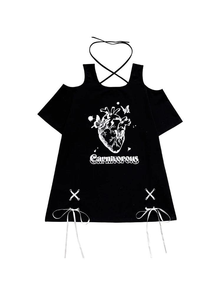 Carnivorous Heart Halter T-shirt - T-Shirts