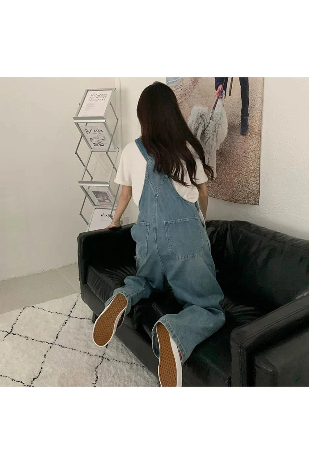 Retro Casual Denim Baggy Jumpsuit Shoptery