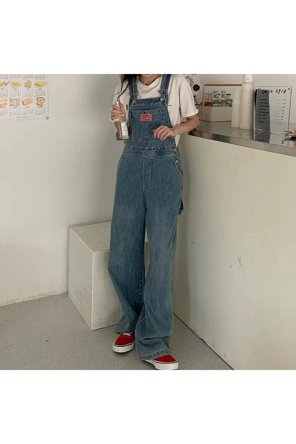 Retro Casual Denim Baggy Jumpsuit Shoptery