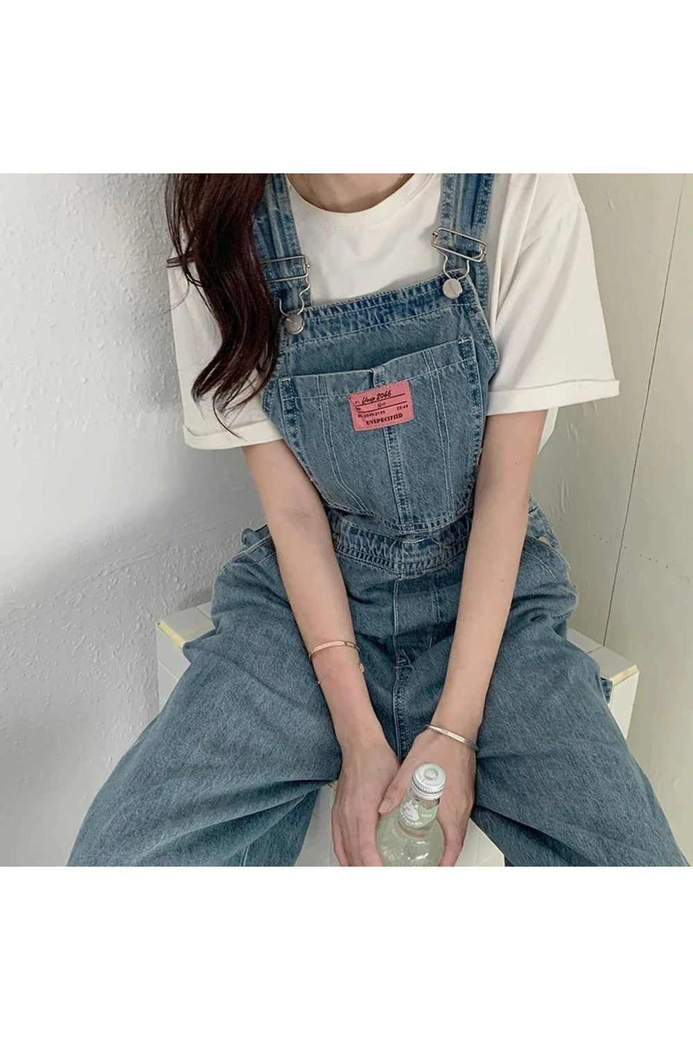 Retro Casual Denim Baggy Jumpsuit Blue Shoptery
