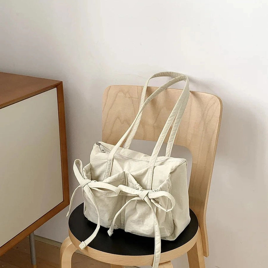 Coquette Casual Nylon Shoulder Bag rice white 29 22.5 12.5cm Shoptery