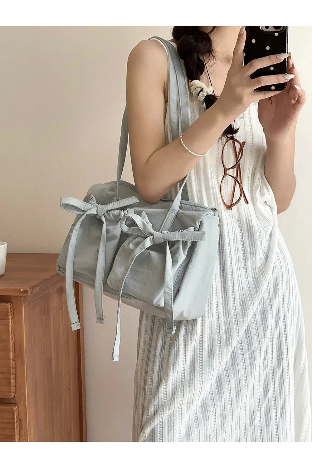 Coquette Casual Nylon Shoulder Bag blue 29 22.5 12.5cm Shoptery