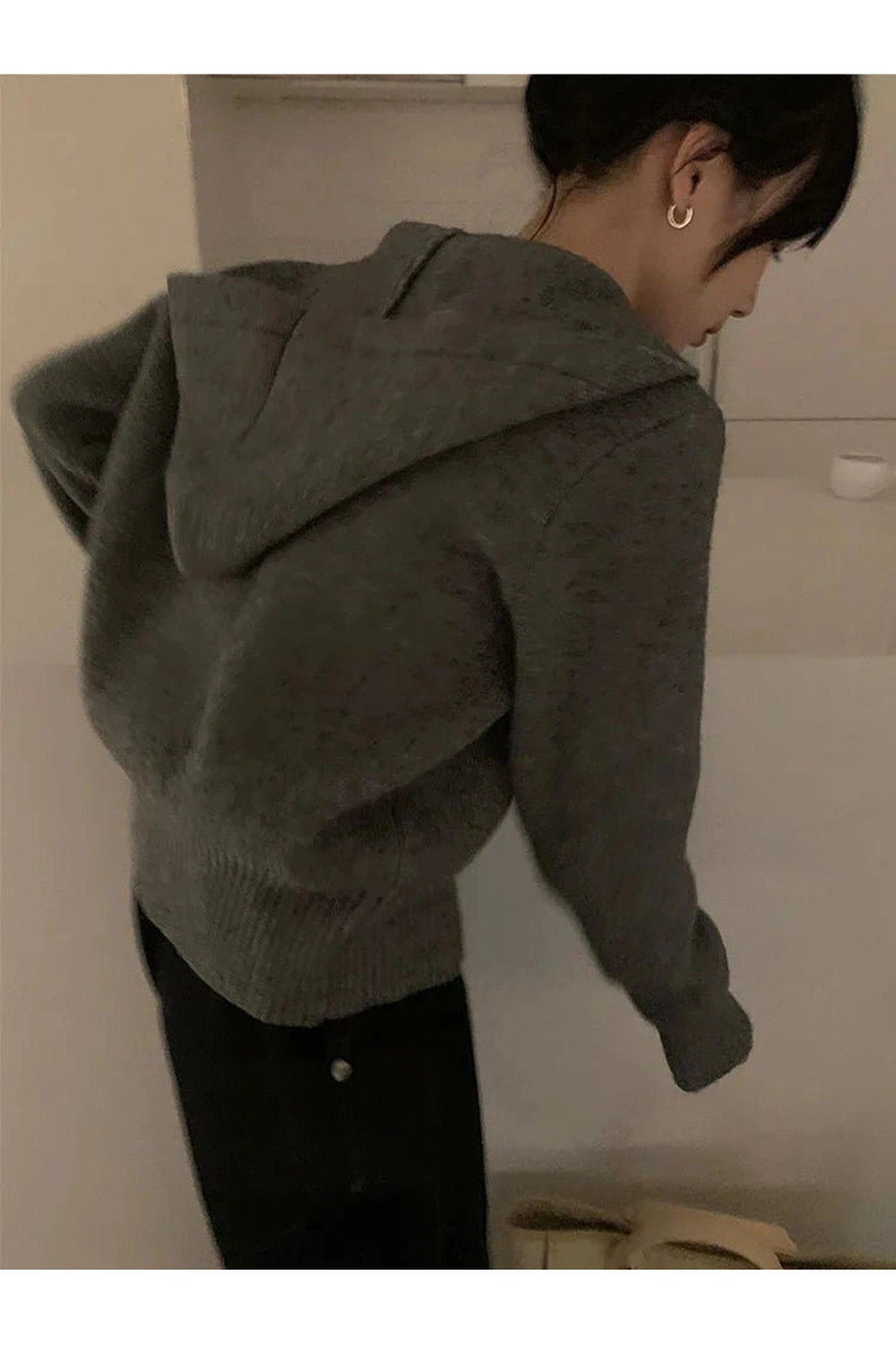 Aesthetic Acubi Solid Cardigan Shoptery