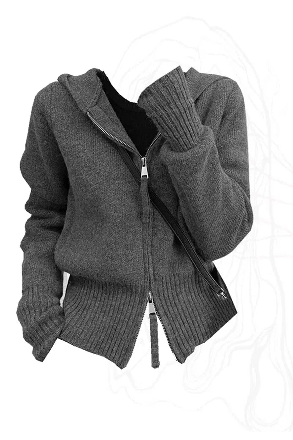 Aesthetic Acubi Solid Cardigan Shoptery