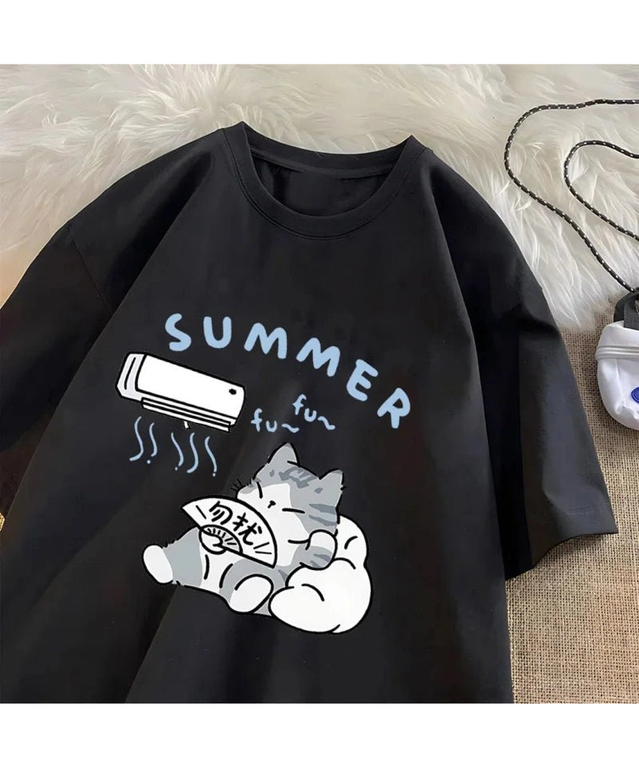 Cat Air Conditioner T - shirt - T - Shirts