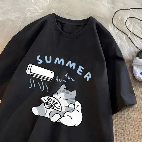 Cat Air Conditioner T - shirt - T - Shirts