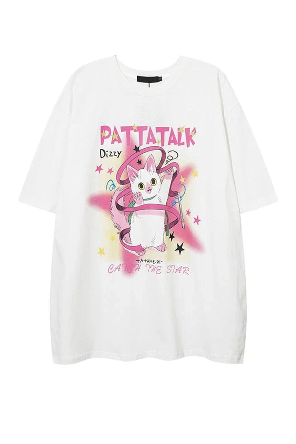 Cat Print Y2k T-Shirt -