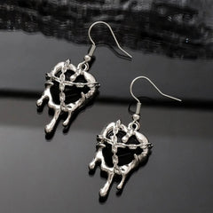 Chained Blood Heart Alt Earrings 2 Shoptery