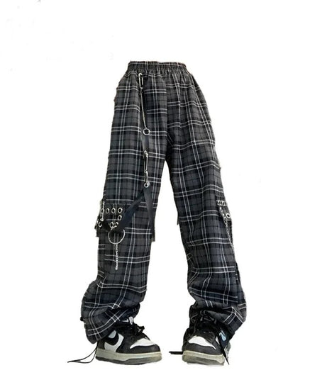 Chainlink Plaid Cargo Pants - Pants