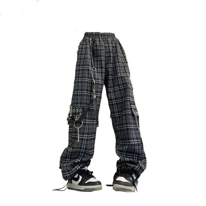 Chainlink Plaid Cargo Pants - Pants