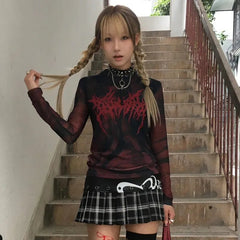 Chaos Flame Graphic Alt Mesh Top Shoptery