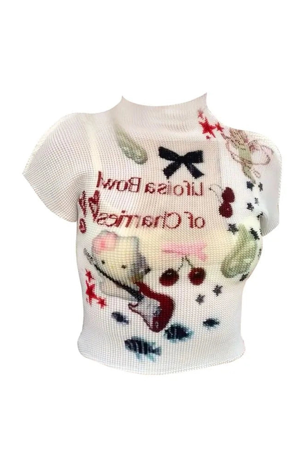 Kidcore Charming Melody Mesh Knit Top Shoptery