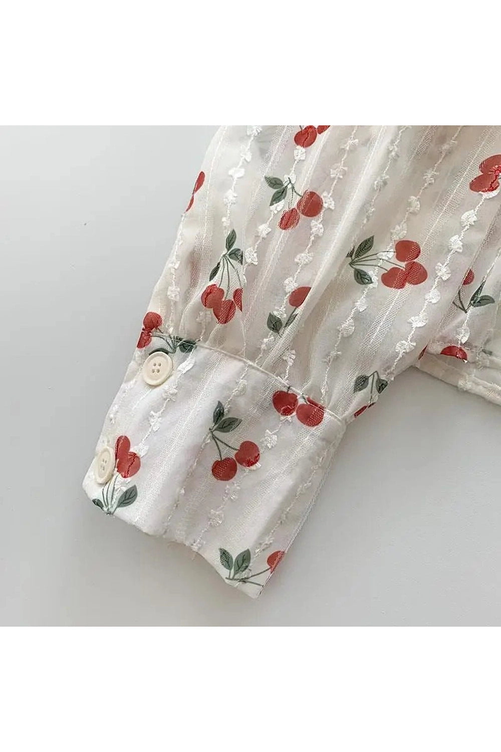 Cherry Blossom Coquette Button-Up Blouse Shoptery