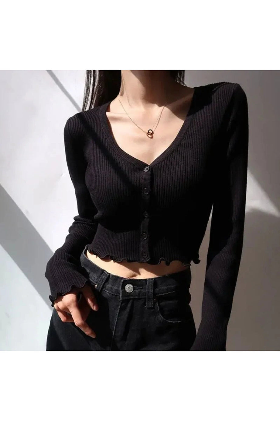 Chic Crop Cardigan Top -