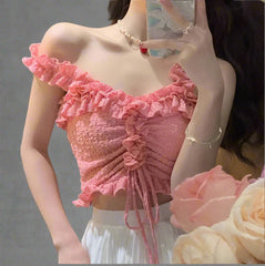 Chic Summer Crop Top pink Shoptery