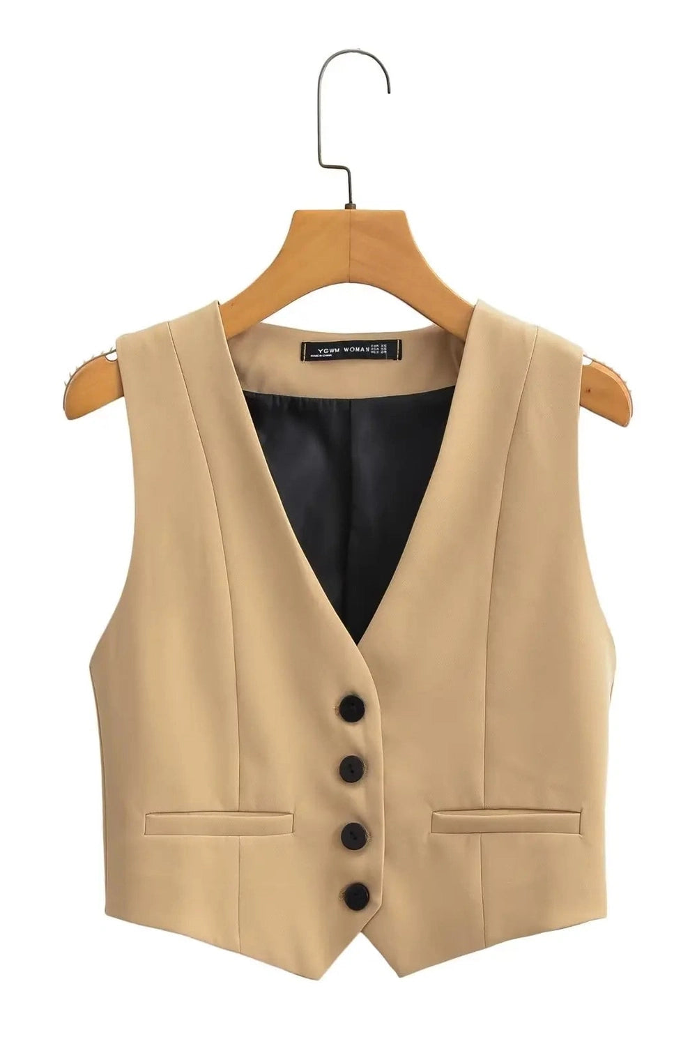 Chic V-Neck White Vest YG CT556KA Shoptery