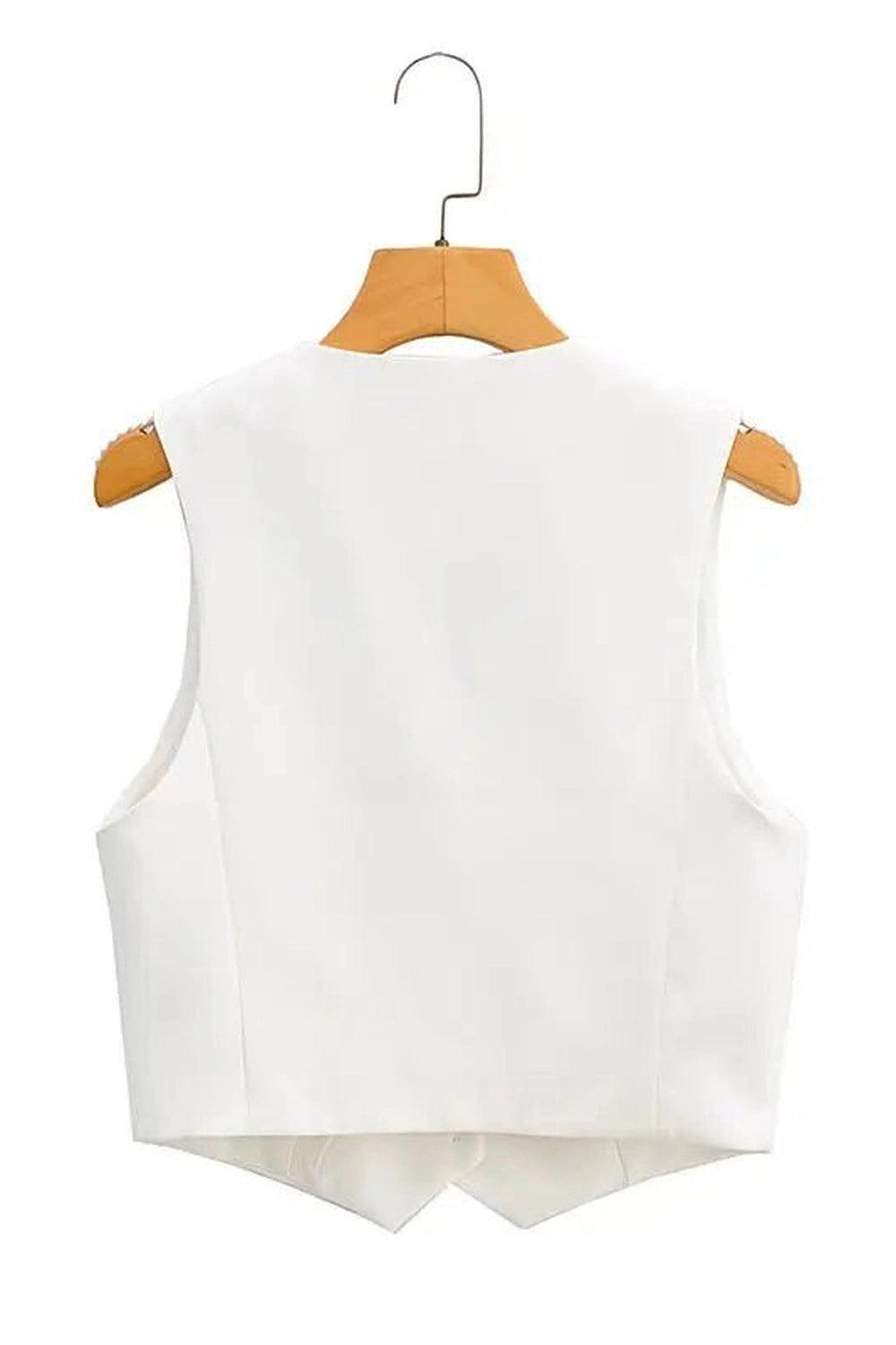 Chic V-Neck White Vest Shoptery