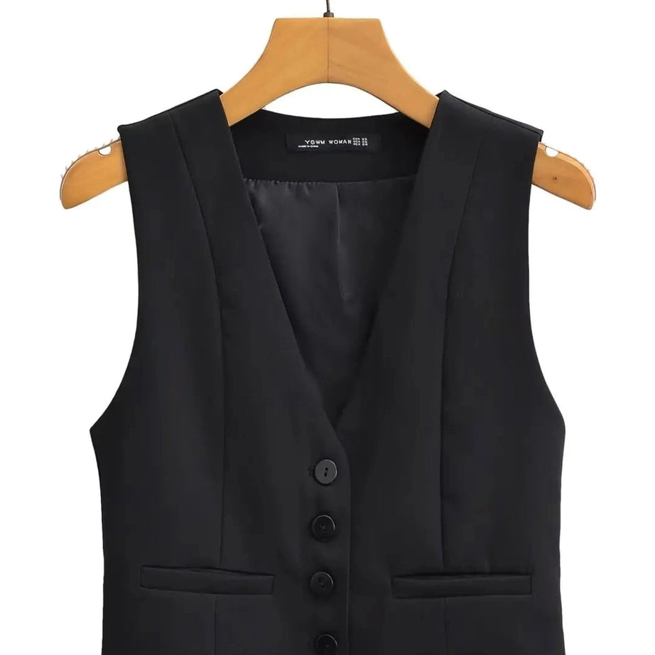 Chic V-Neck White Vest YG CT556HEI Shoptery