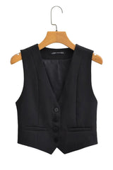 Chic V-Neck White Vest YG CT556HEI Shoptery