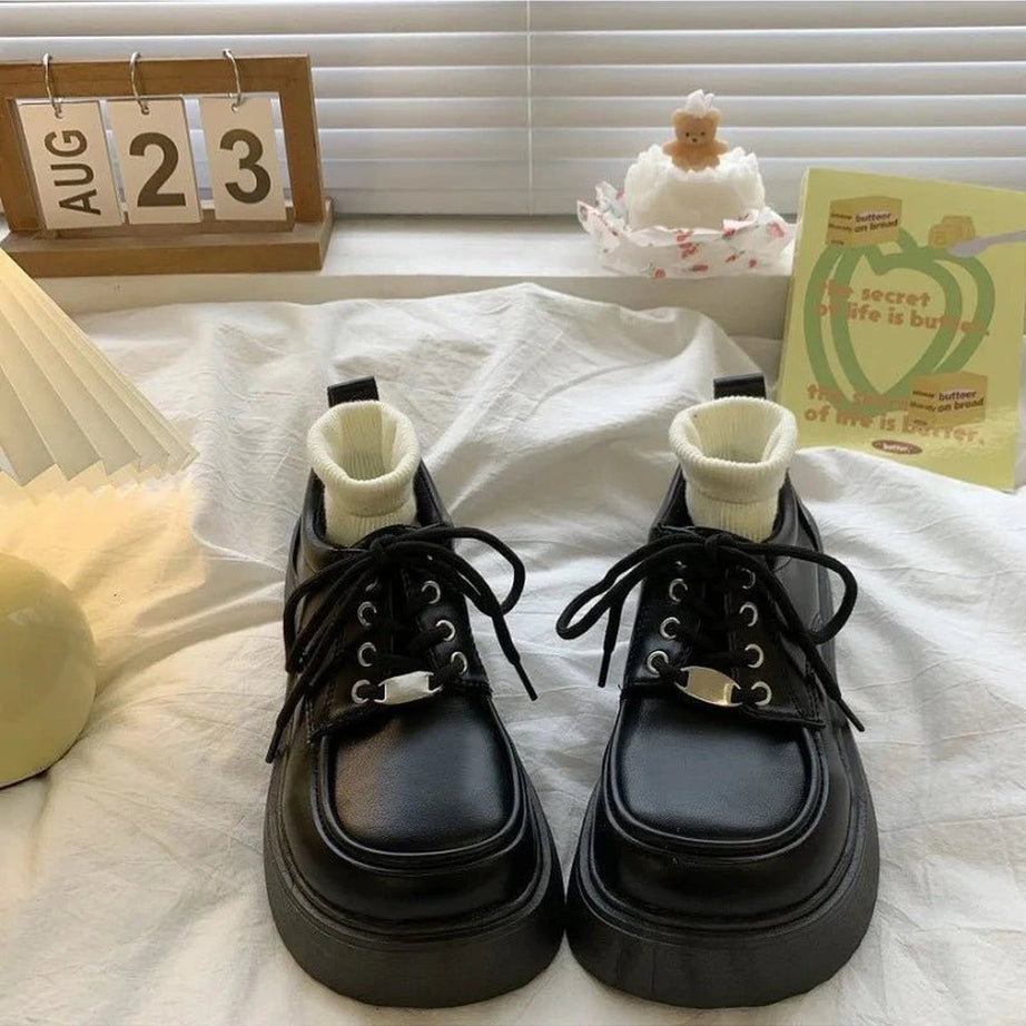 Retro Chocolate Chunky Platform Shoes Shoptery