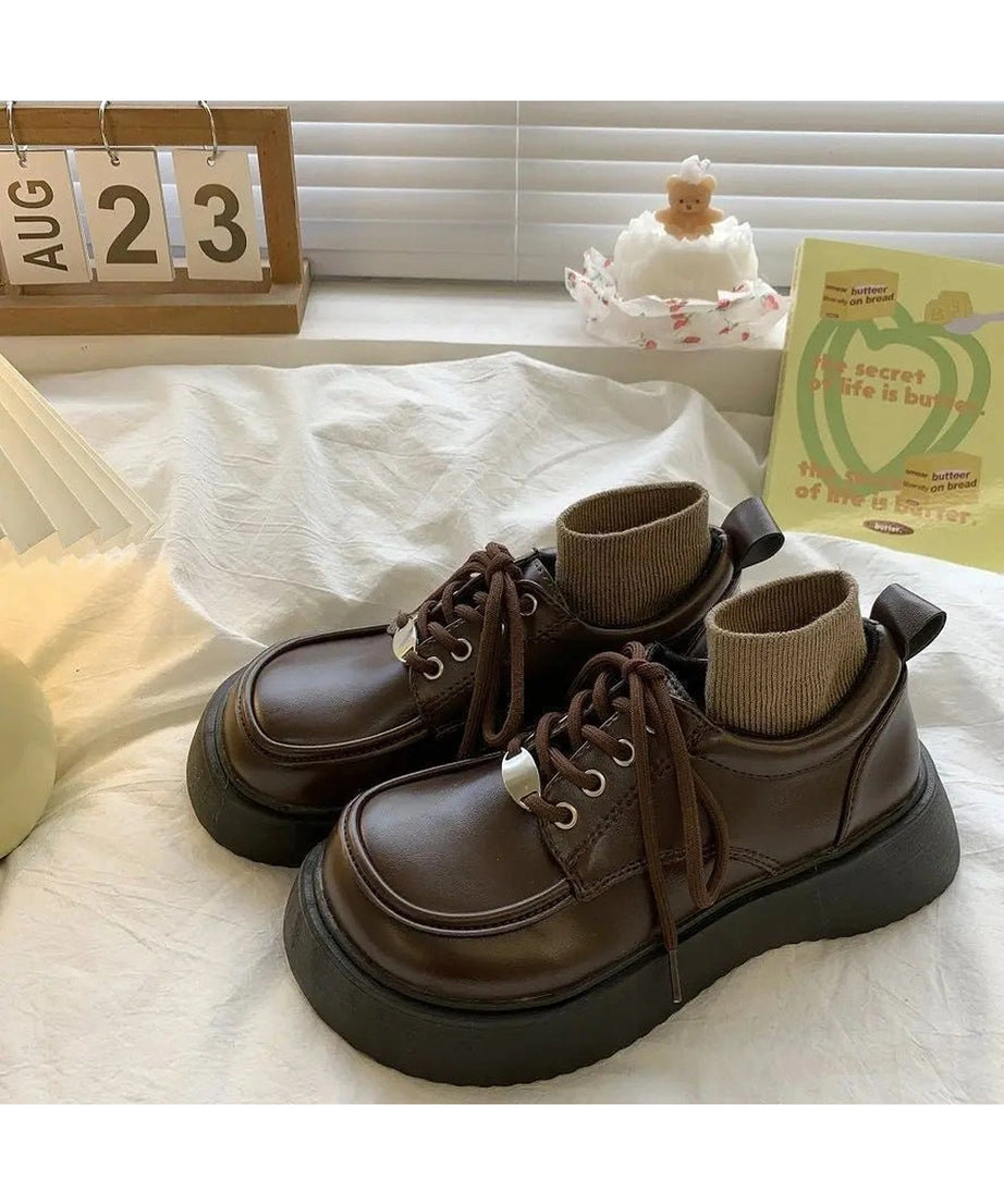 Chocolate Chunky Platform Shoes - Shoes