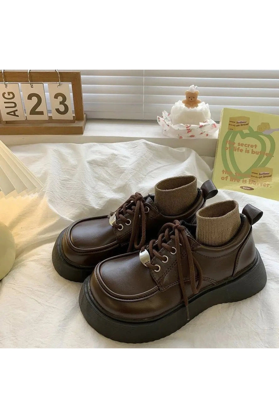 Chocolate Chunky Platform Shoes - Shoes