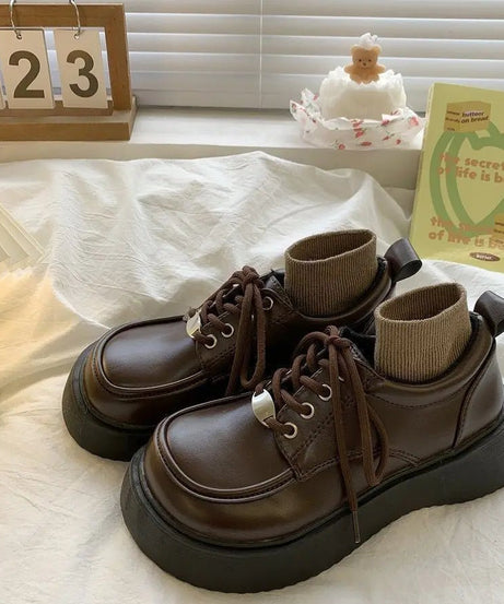 Chocolate Chunky Platform Shoes - Shoes