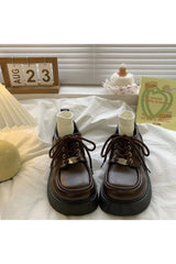 Retro Chocolate Chunky Platform Shoes Shoptery