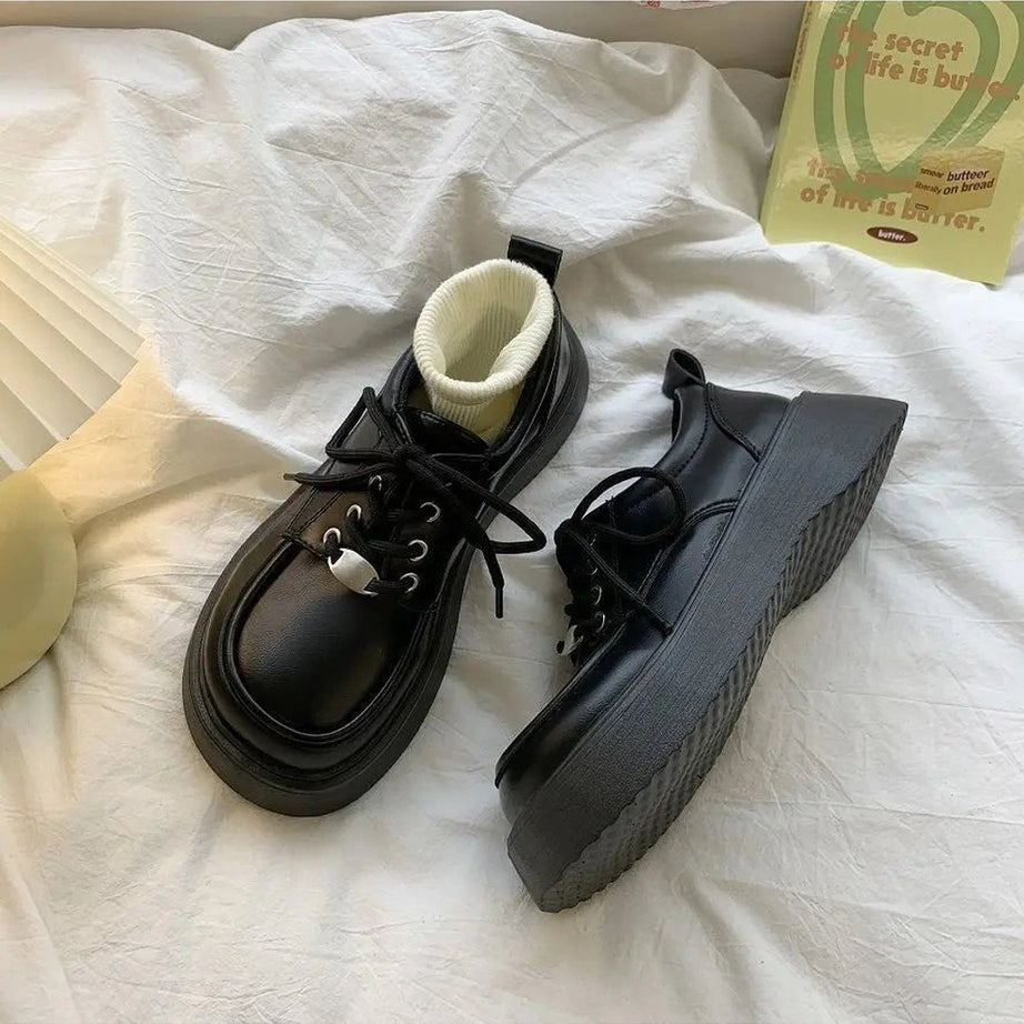 Retro Chocolate Chunky Platform Shoes Shoptery