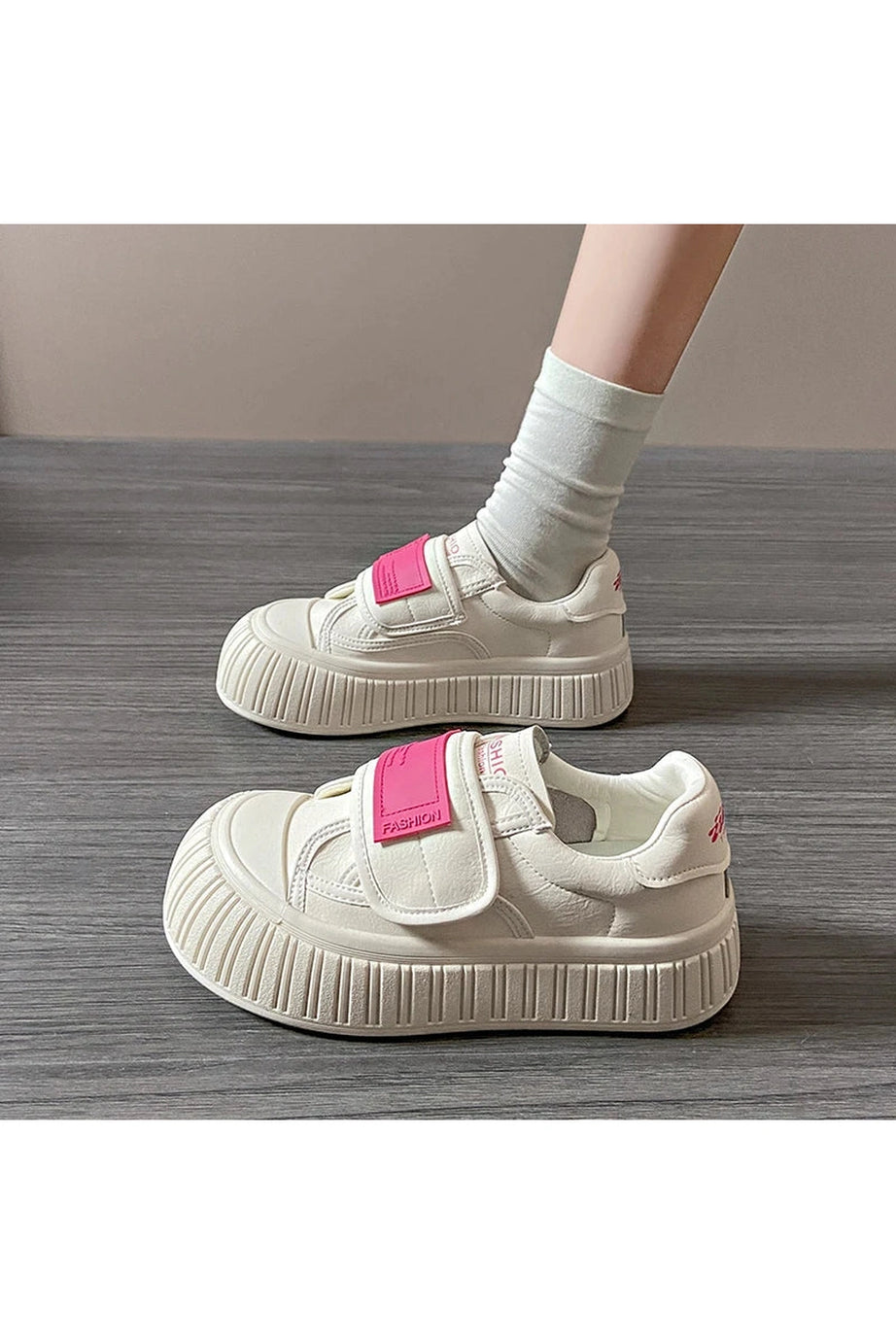 Chunky Velcro Platform Sneakers - Sneakers