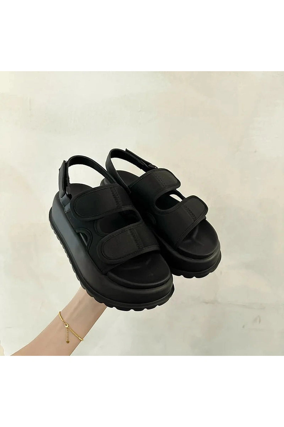 Chunky Velcro Strap Sandals - Sandals