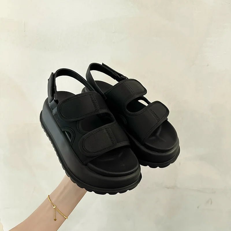 Chunky Velcro Strap Sandals - Sandals