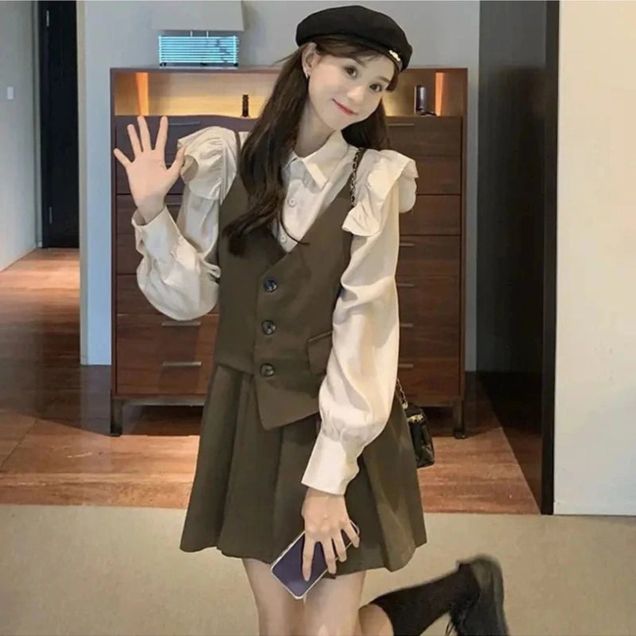 Retro Academia Layered Outfit Set Shoptery