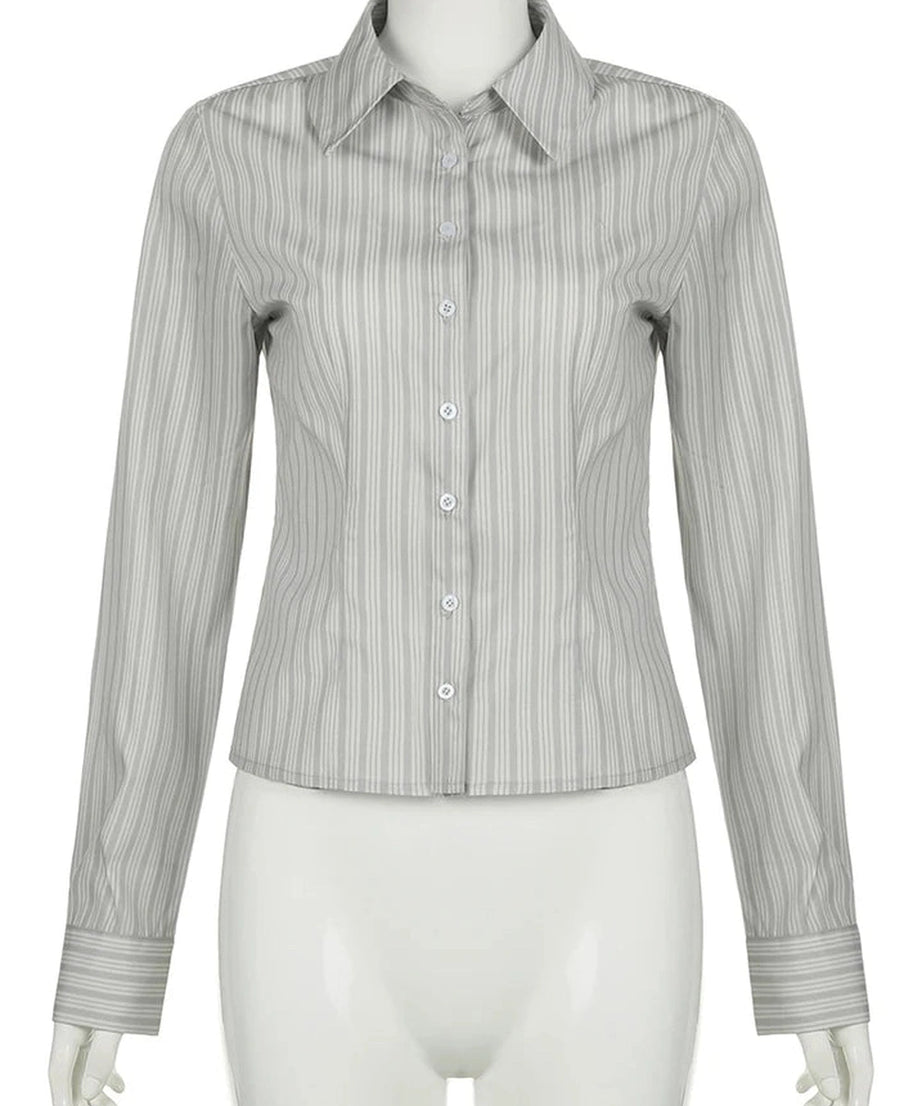 Classic Pinstripe Blouse - Shirts