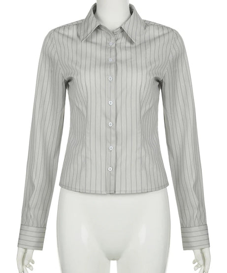 Classic Pinstripe Blouse - Shirts