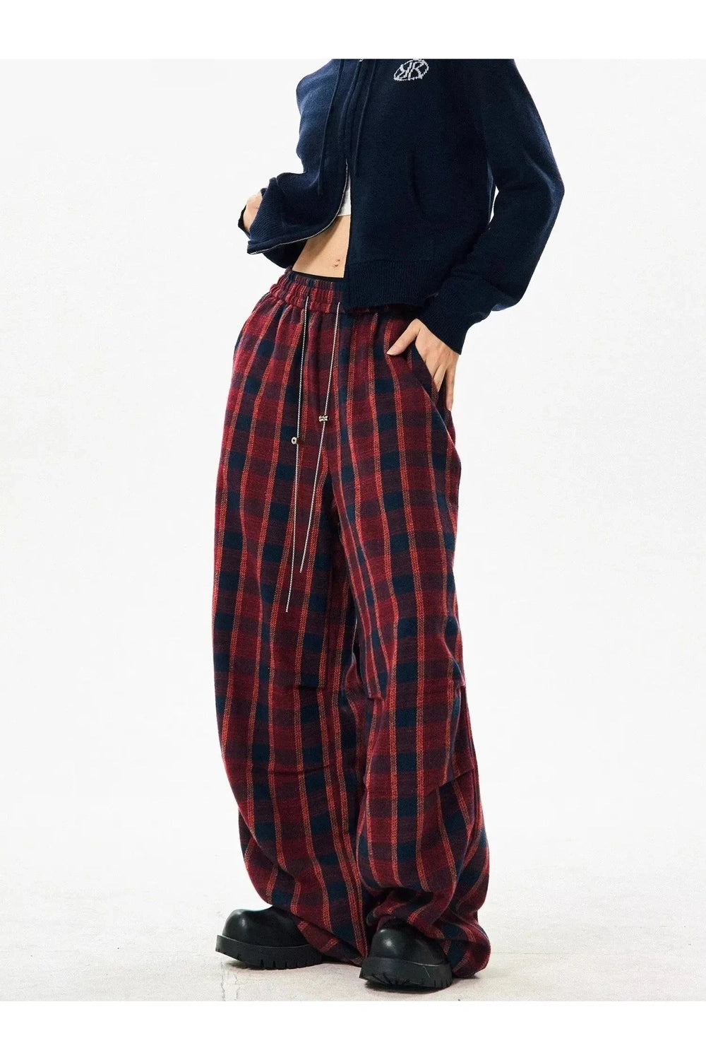 Alt Punk Plaid Baggy Lounge Pants Shoptery