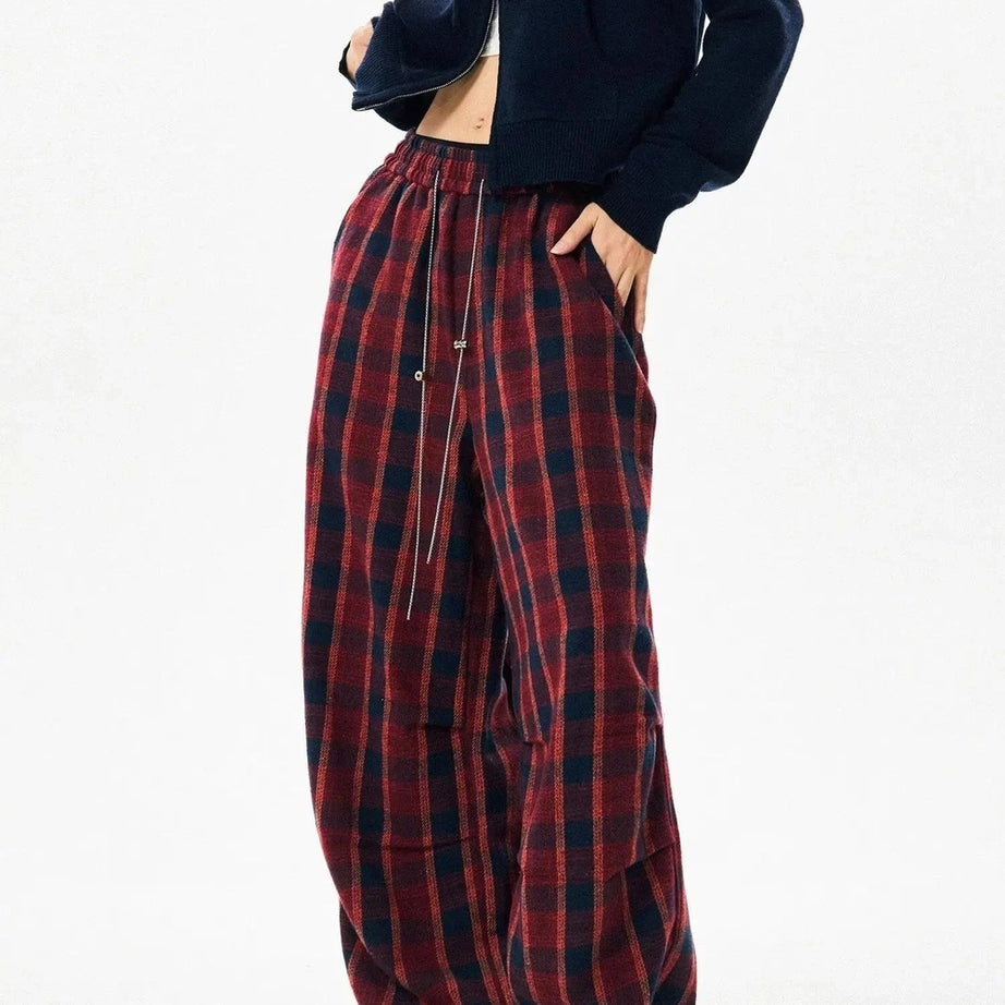 Alt Punk Plaid Baggy Lounge Pants Shoptery