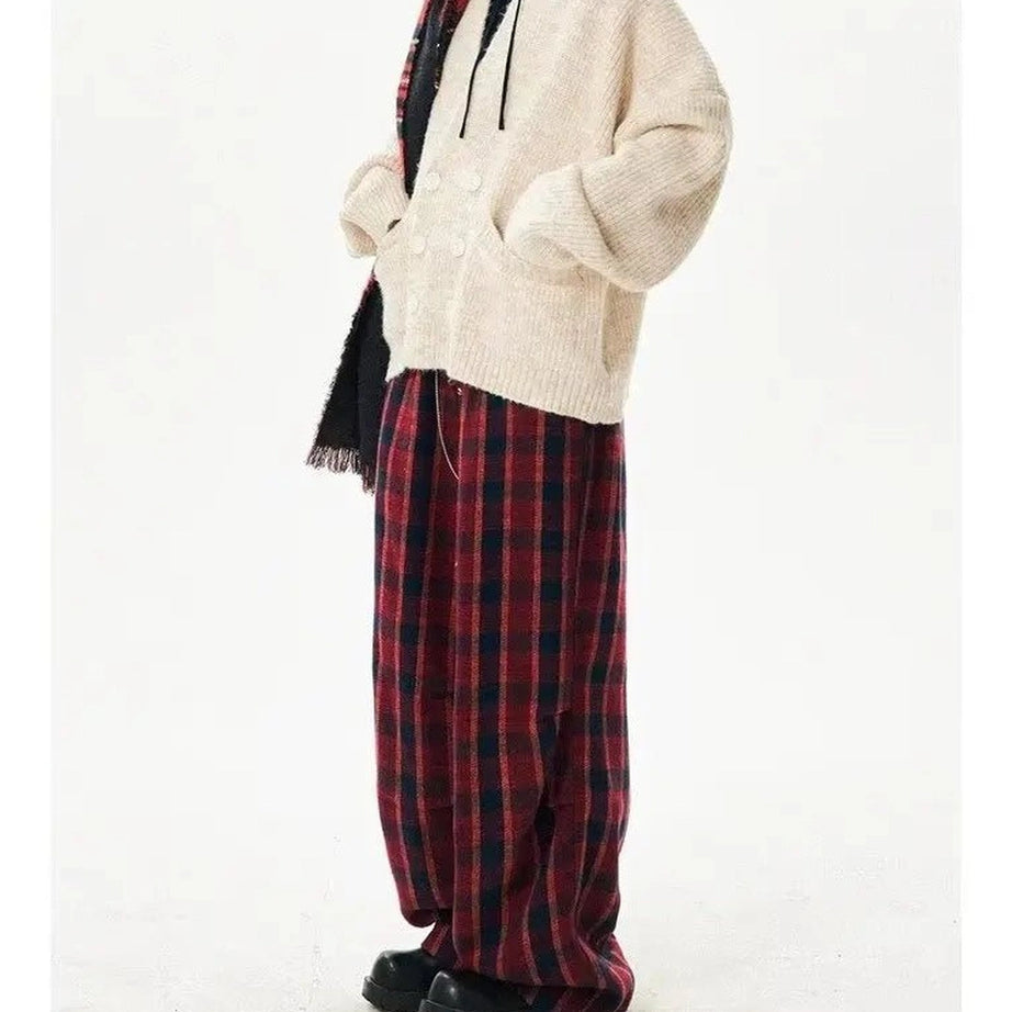 Alt Punk Plaid Baggy Lounge Pants Shoptery