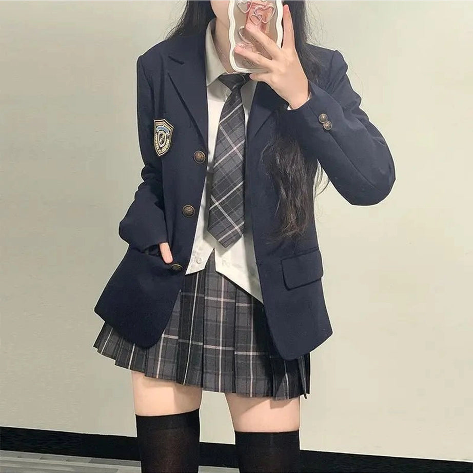 Classic Retro School Outfit Set Skirt Shoptery