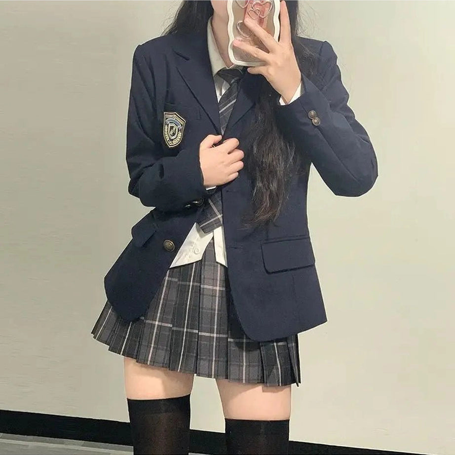 Classic Retro School Outfit Set Blazer Shoptery