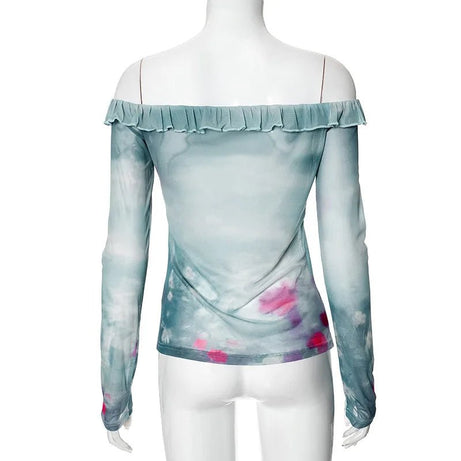 Coquette Cloudy Sky Off-Shoulder Top Shoptery