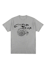 Aesthetic Cocteau Twins Cotton Graphic T-shirt Gray Shoptery