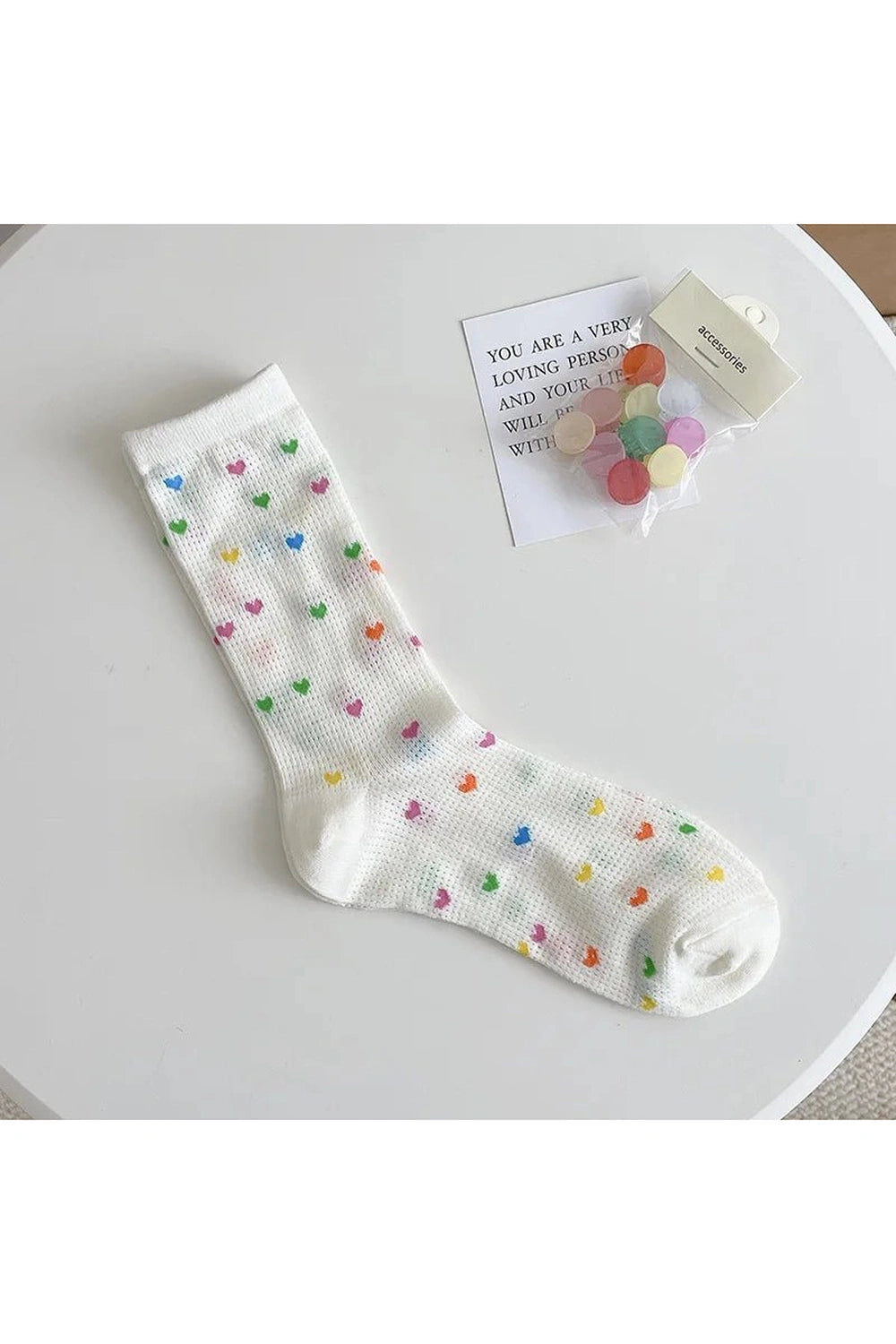 Coquette Colorful Dots Crew Socks Heart Colorful EUR 34-39 Shoptery