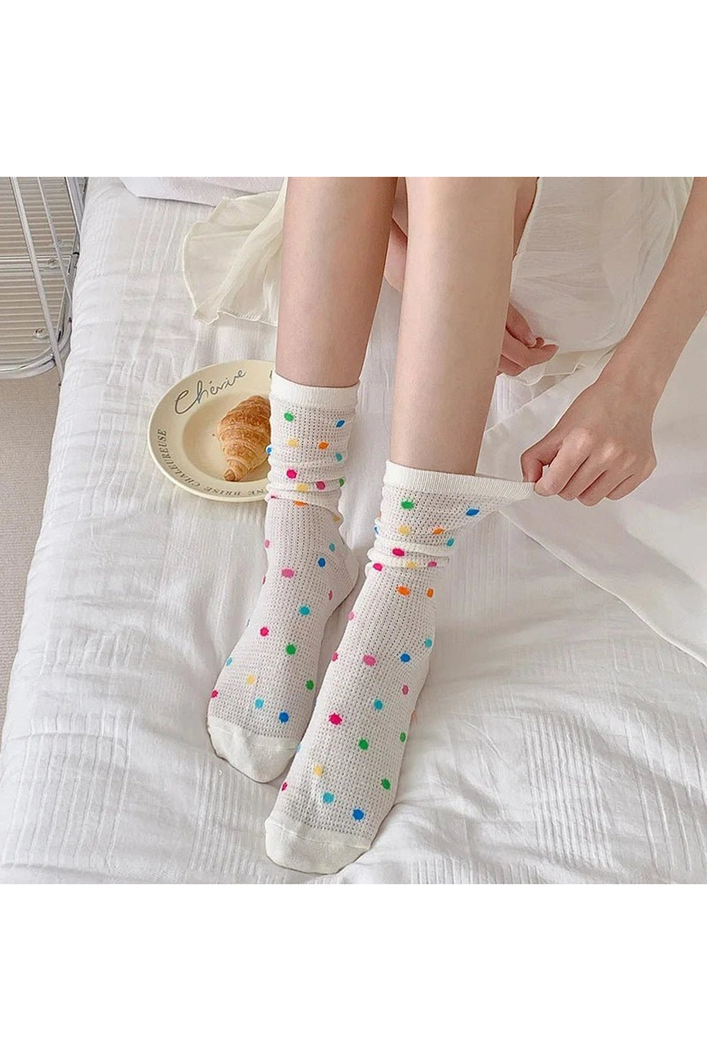 Coquette Colorful Dots Crew Socks Shoptery