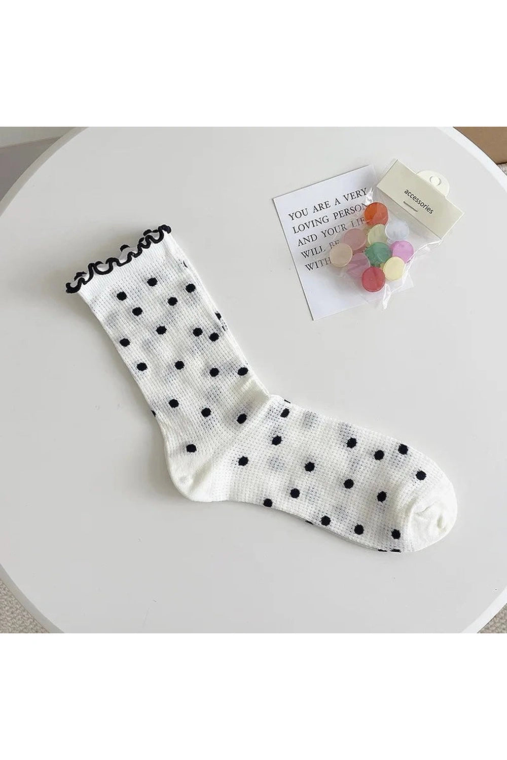 Coquette Colorful Dots Crew Socks Dot Black EUR 34-39 Shoptery